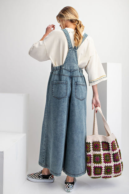 Wide Leg Denim Jumpsuit