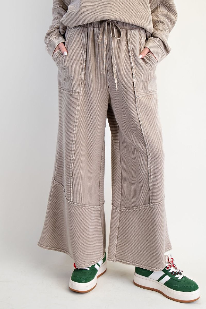 Mineral Wash Bell Bottom Pants