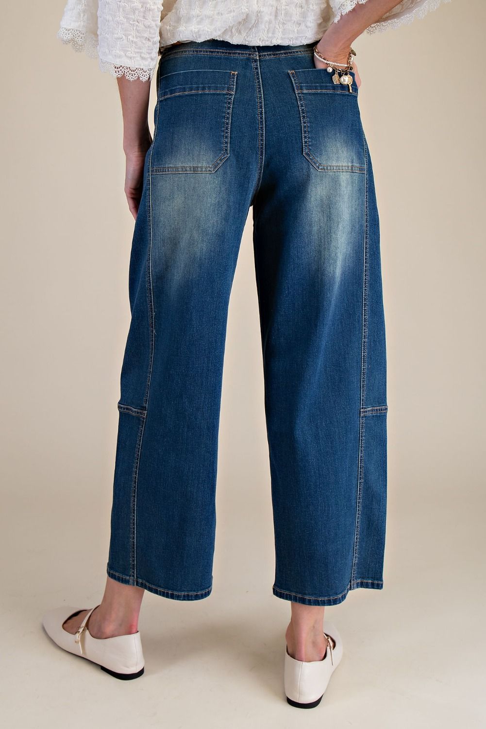 Denim Stretch Barrel Jeans