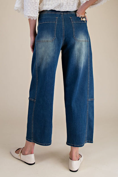 Denim Stretch Barrel Jeans