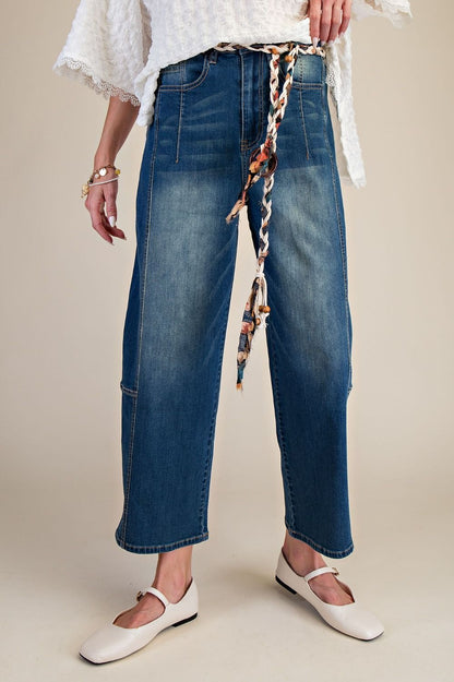 Denim Stretch Barrel Jeans