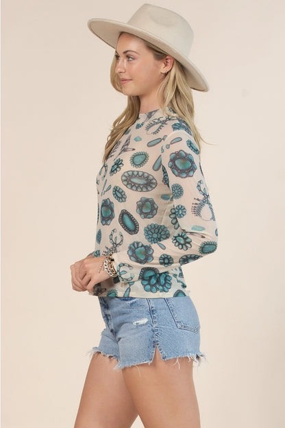 Mesh Long Sleeve Top