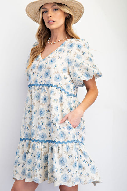 Floral Scalloped Dress