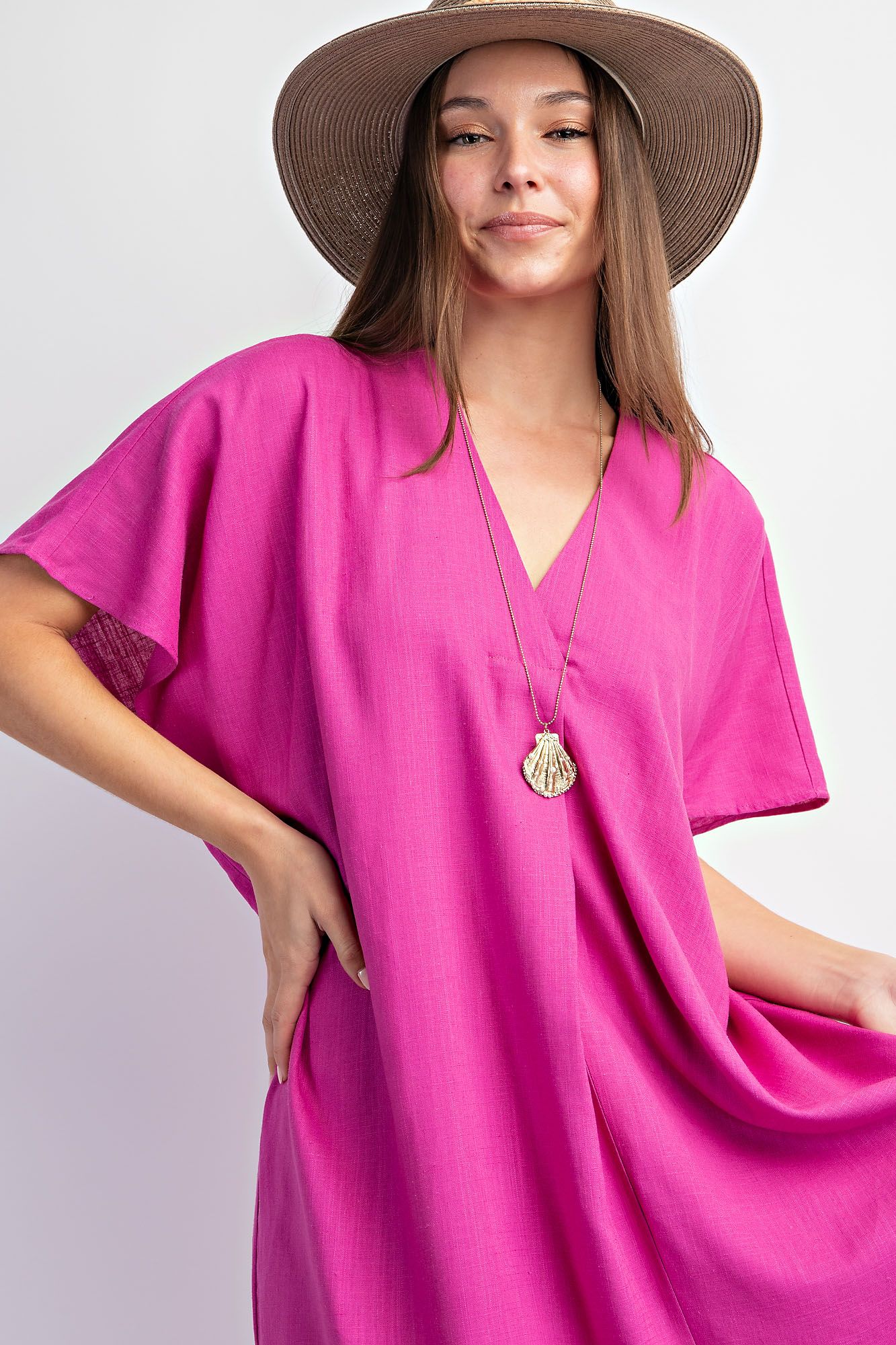 Short Sleeve Linen Dress