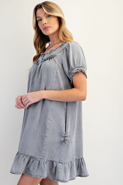 Washed Ruffled Dress
