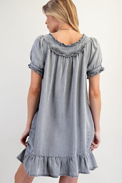 Washed Ruffled Dress