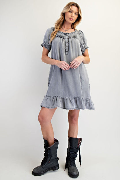 Washed Ruffled Dress