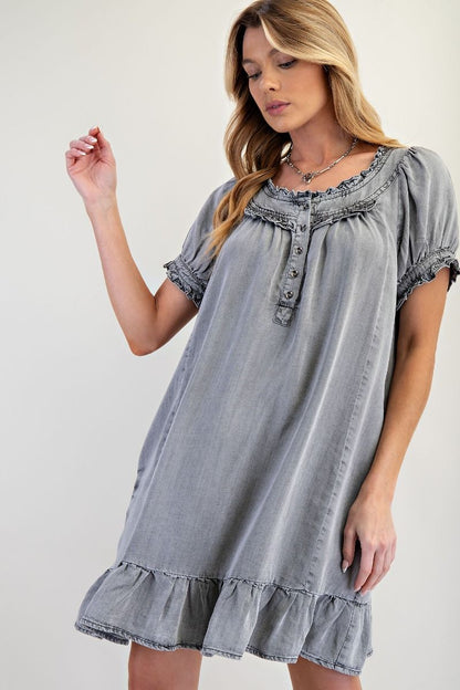 Washed Ruffled Dress