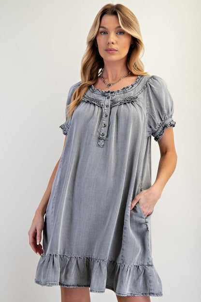 Washed Ruffled Dress