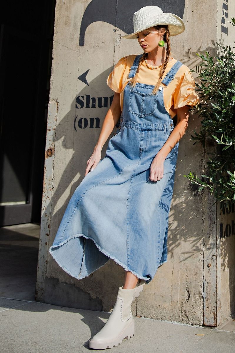 Washed Jumpsuit Denim Dress