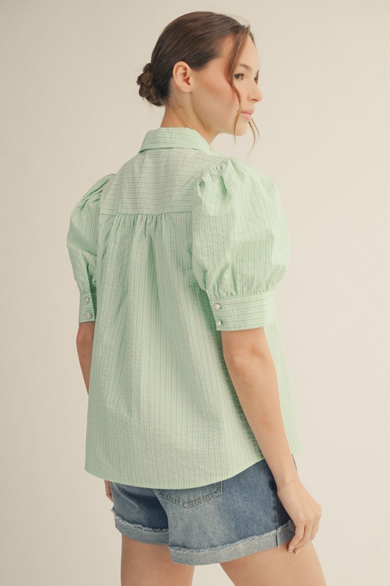 Puff Sleeve Textured Blouse