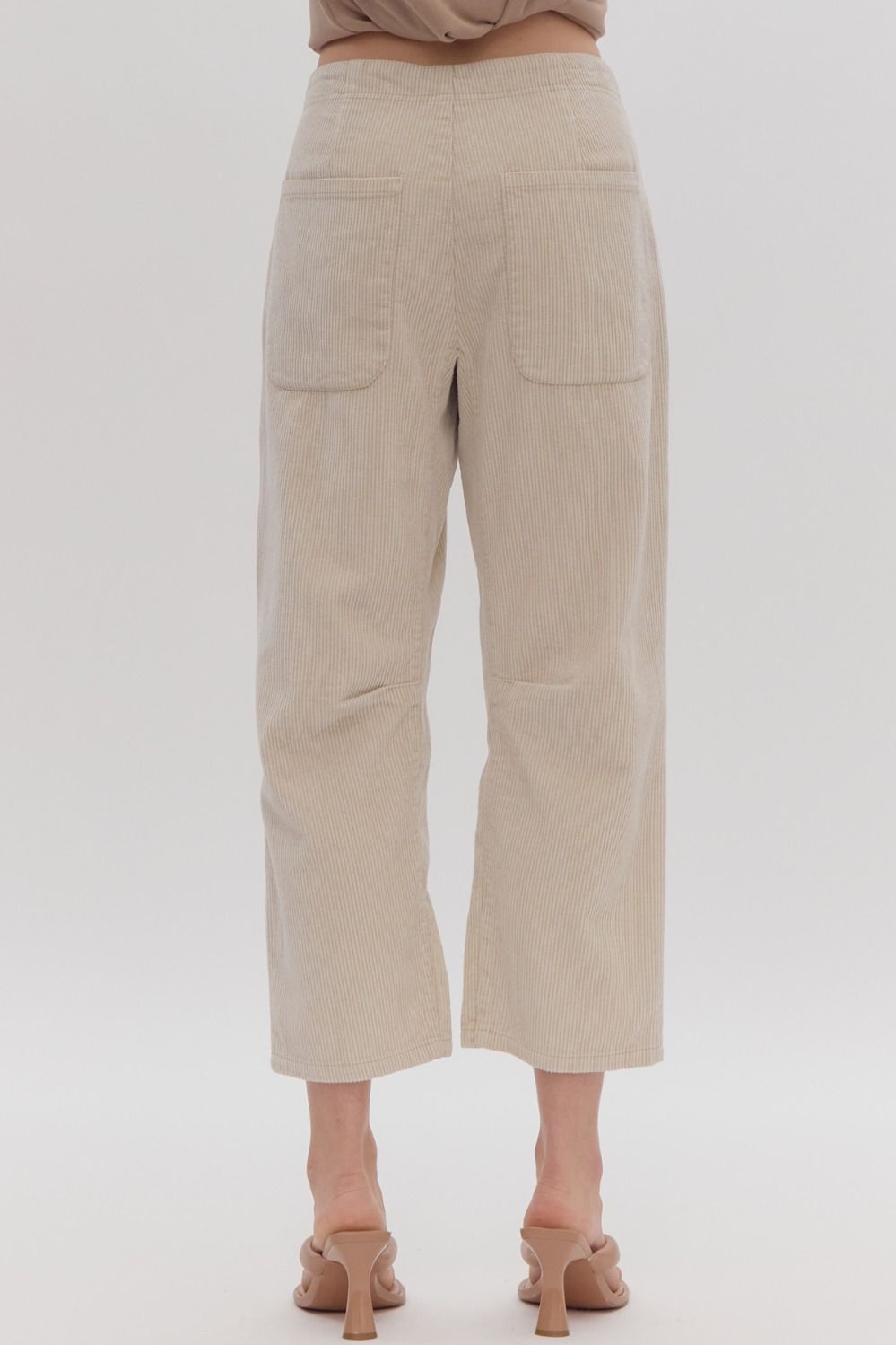 Corduroy Mid Rise Button Pants