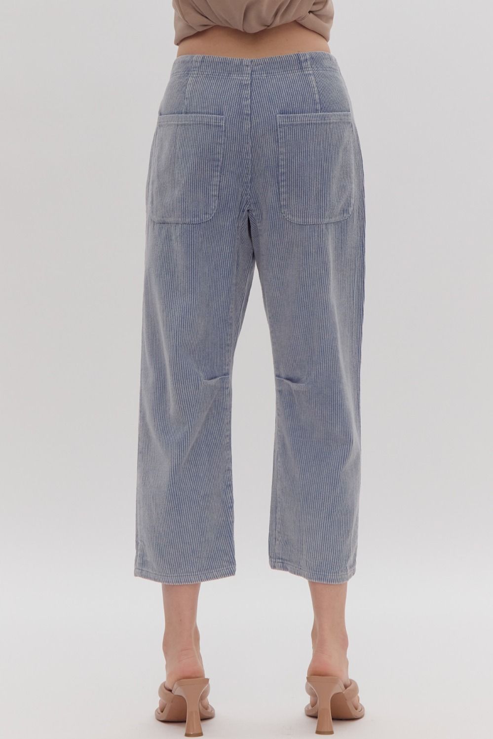 Corduroy Mid Rise Button Pants