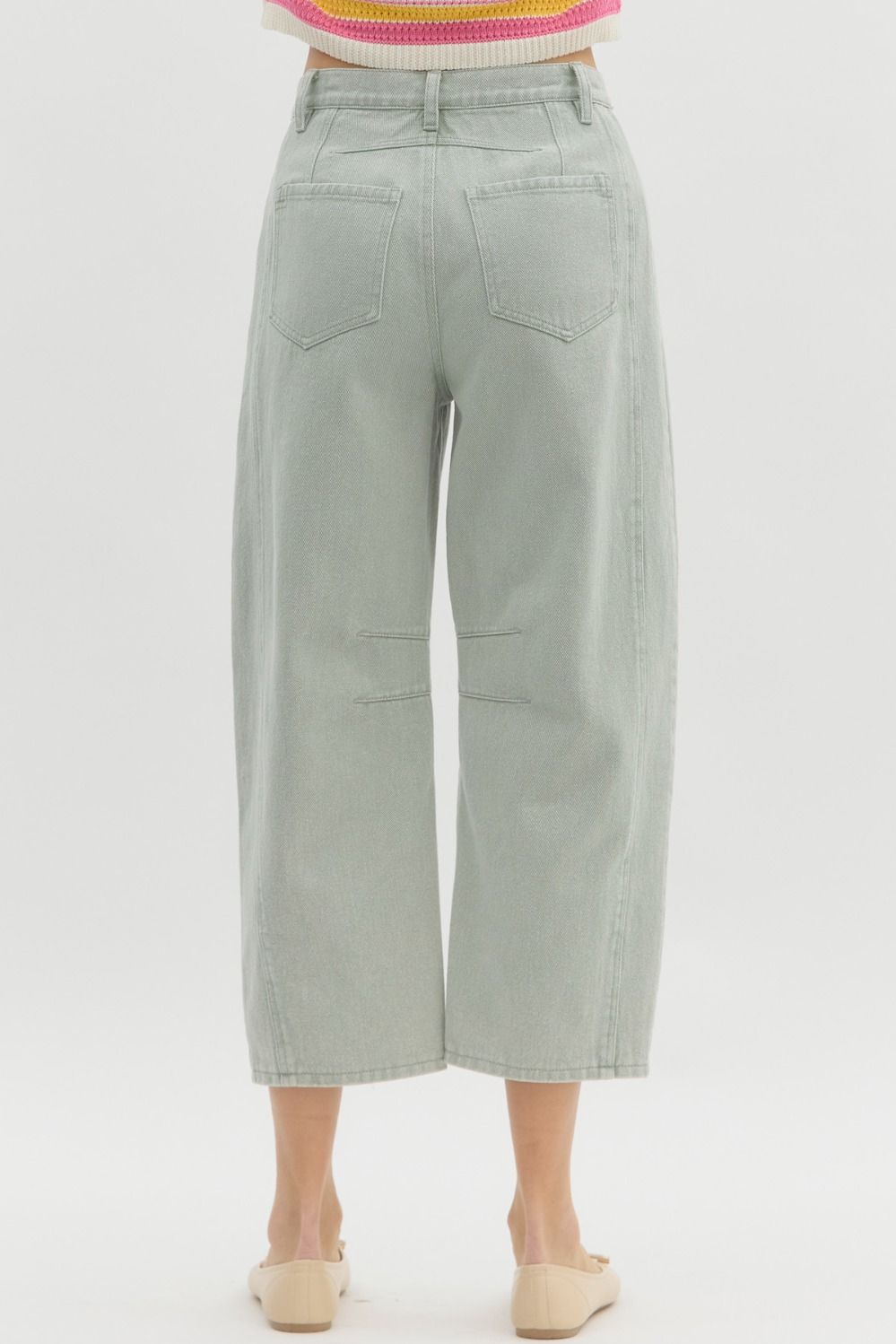 High Rise Ankle Barrel Pants