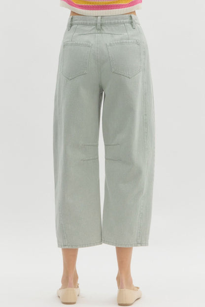 High Rise Ankle Barrel Pants