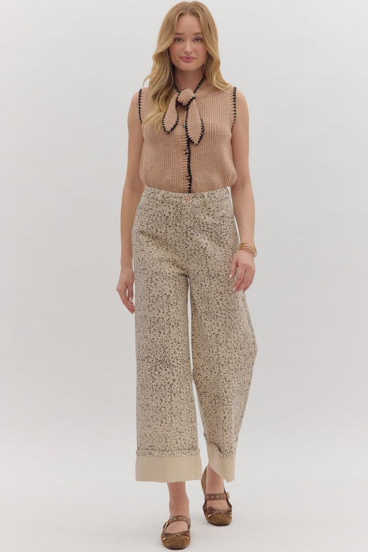 Leopard Wide Leg Pants