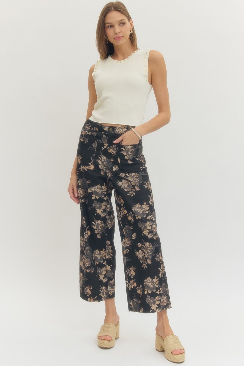 Floral Ankle Length Pants