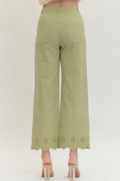 Scallop Hem Ankle Pants