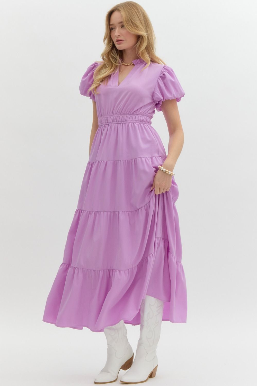 Tiered Ruffle Midi Dress