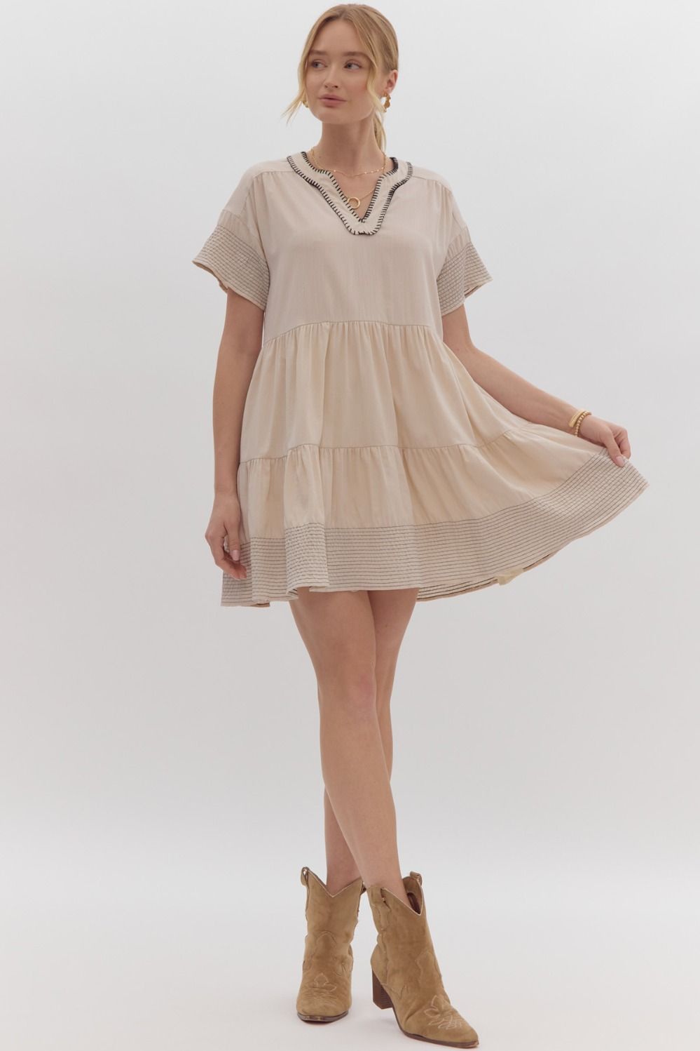 Tiered short Sleeve Dress