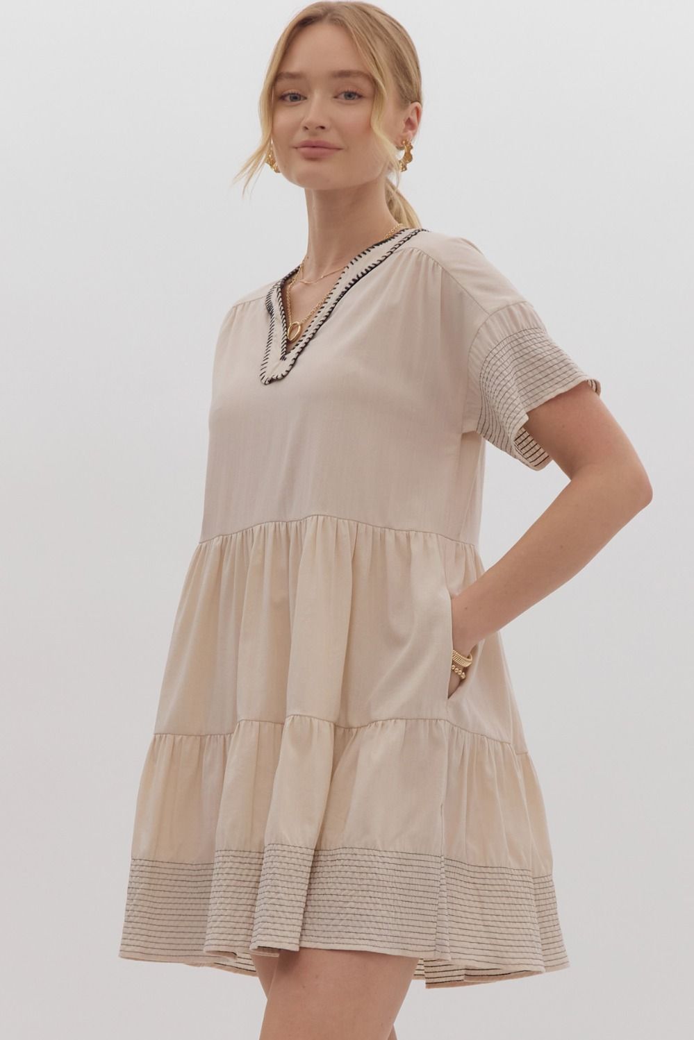 Tiered short Sleeve Dress