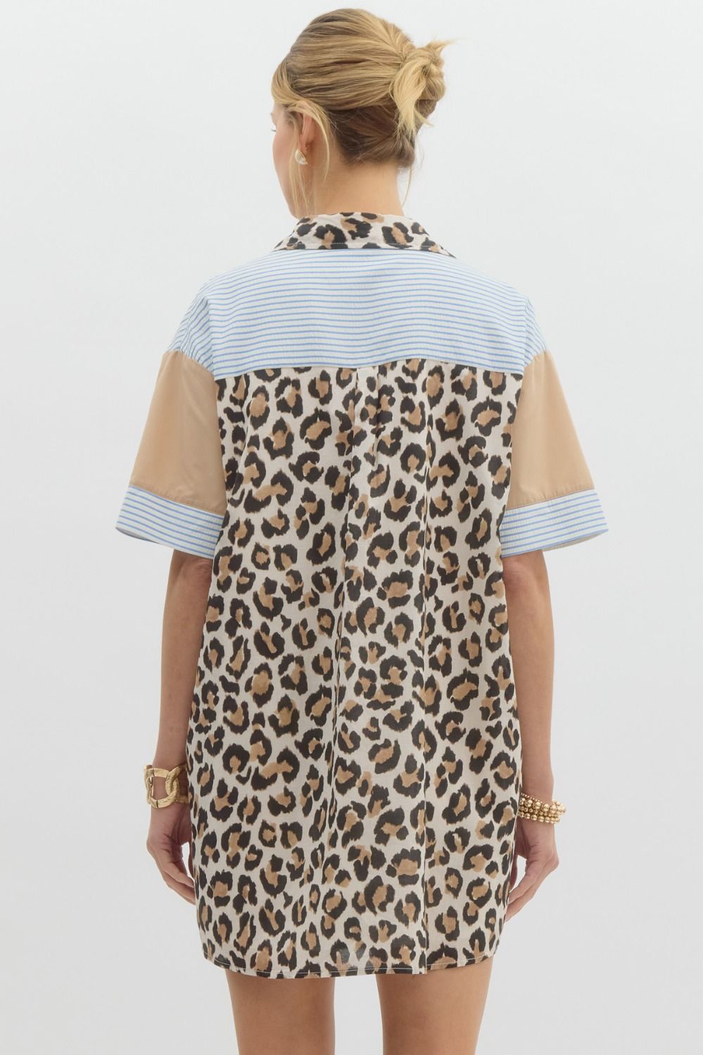 Animal Print Button Dress