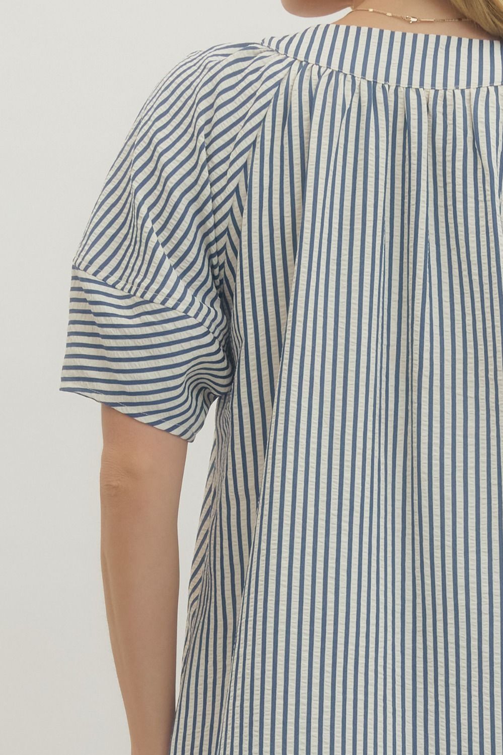 Stripe Seersucker Midi Dress