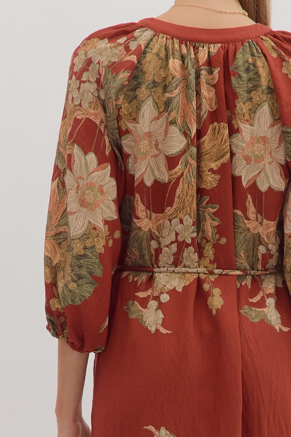 Floral Button Midi Dress