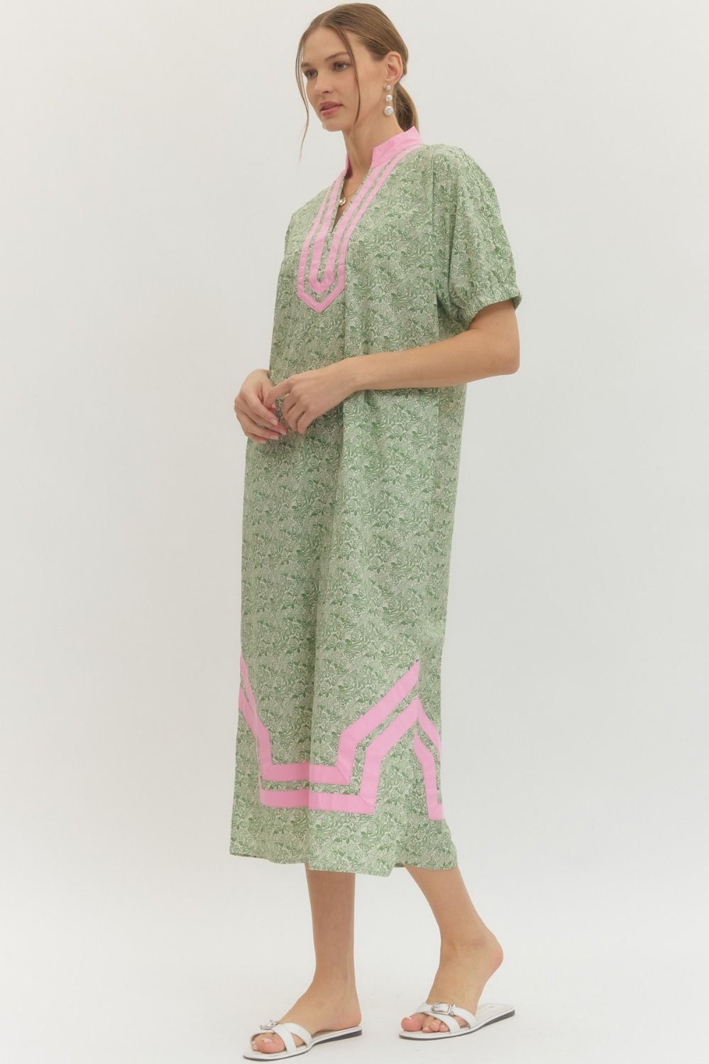 Floral Contrast Hem Dress