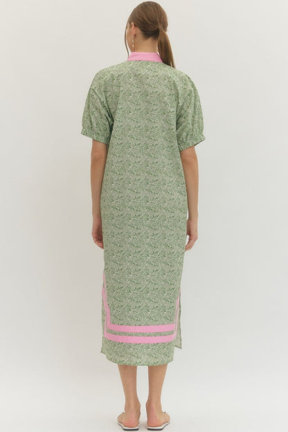 Floral Contrast Hem Dress