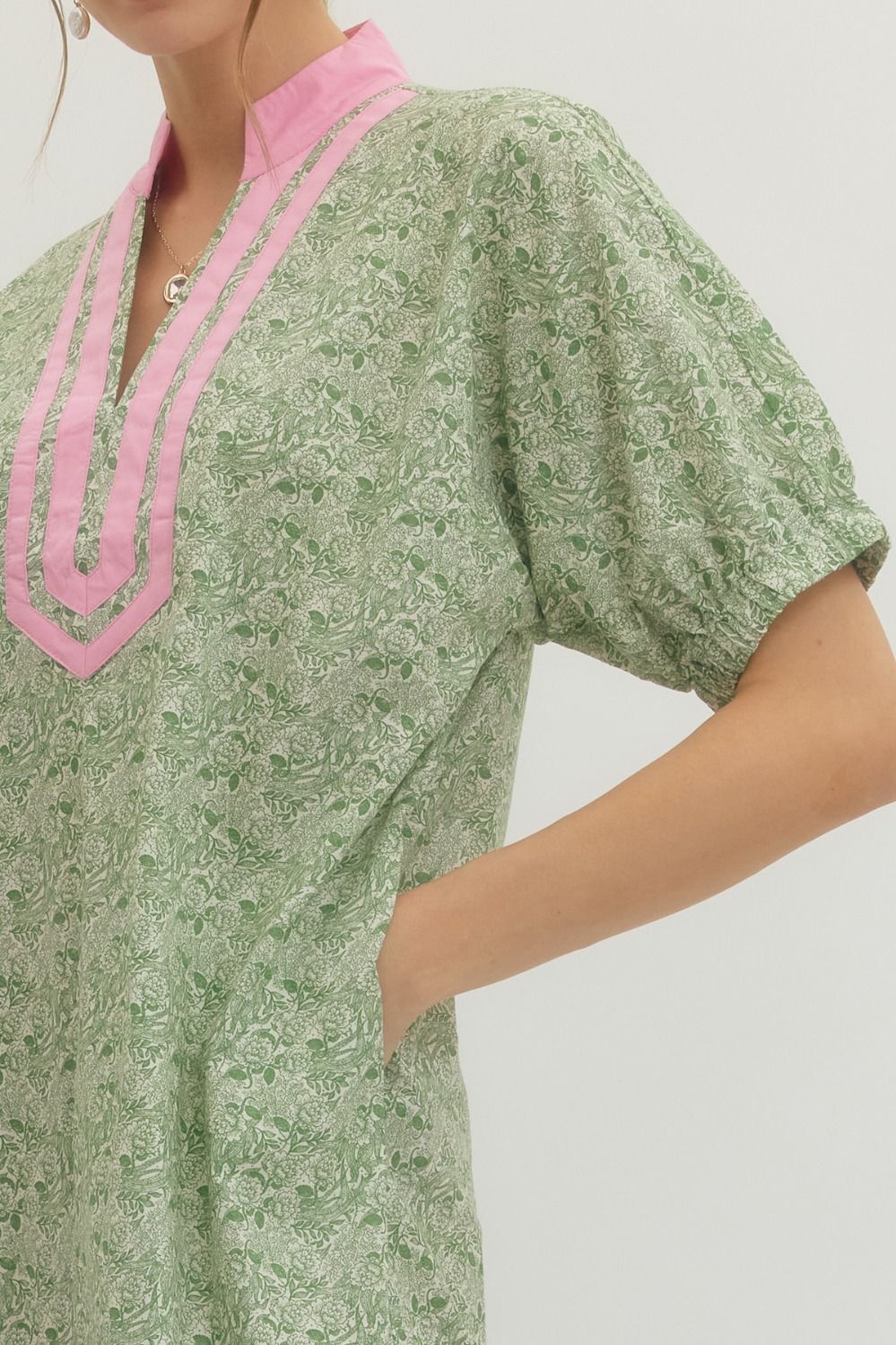 Floral Contrast Hem Dress