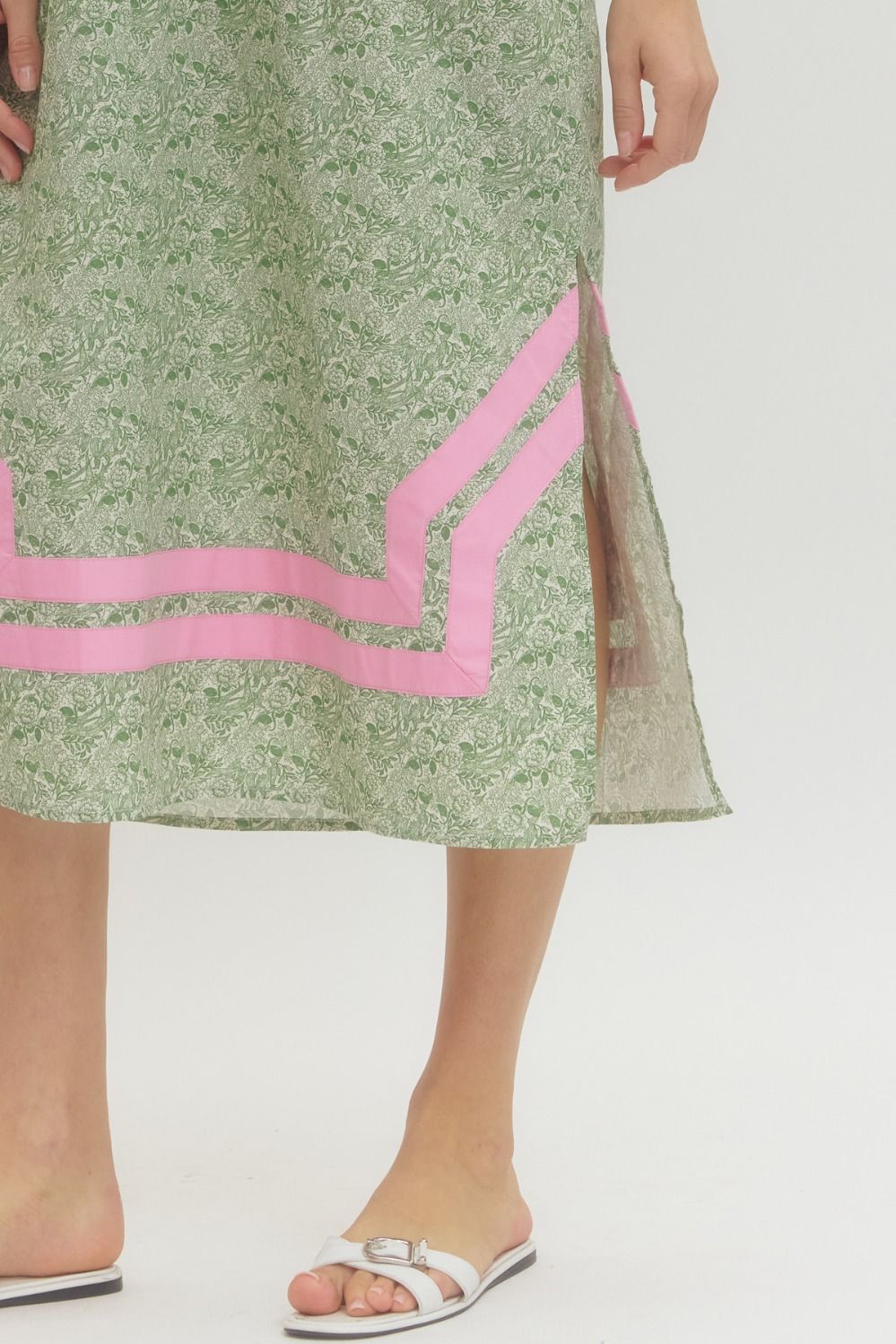 Floral Contrast Hem Dress