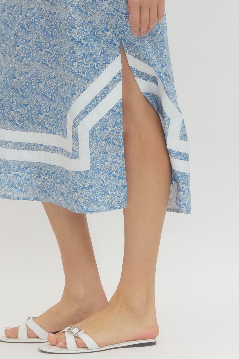 Floral Contrast Hem Dress