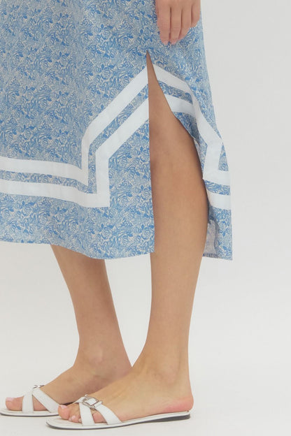 Floral Contrast Hem Dress