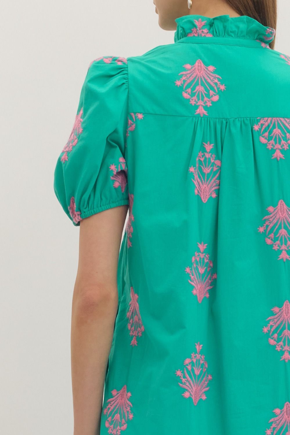 Botanical Button Midi Dress