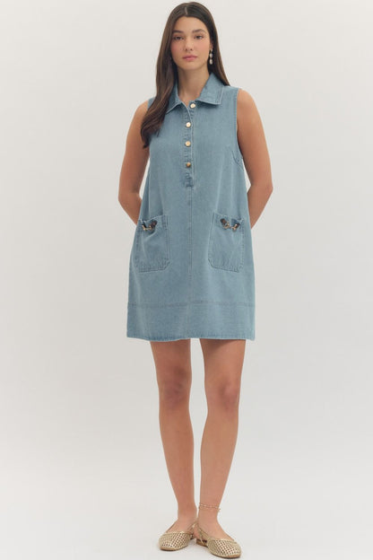 Denim Buckle Dress