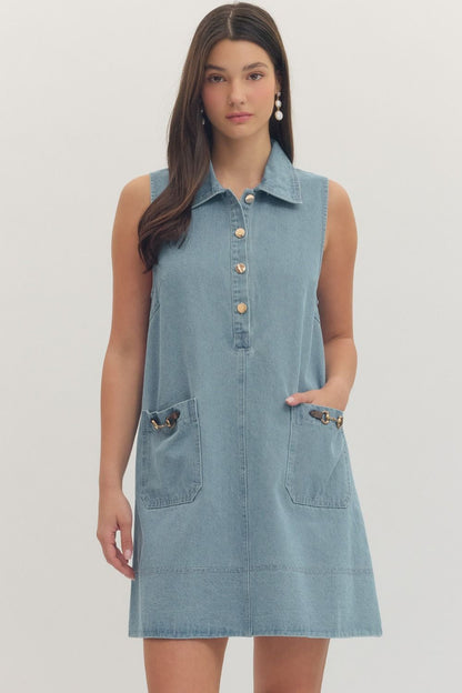 Denim Buckle Dress