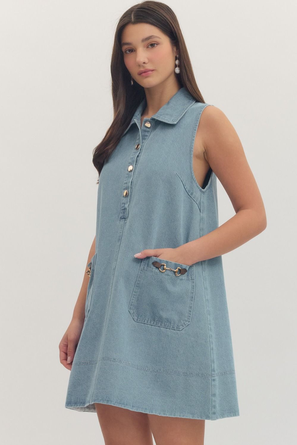 Denim Buckle Dress