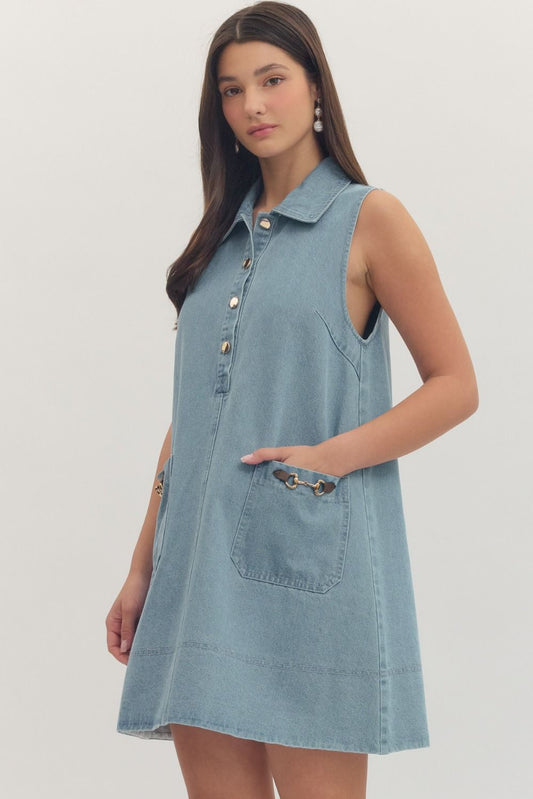 Denim Buckle Dress
