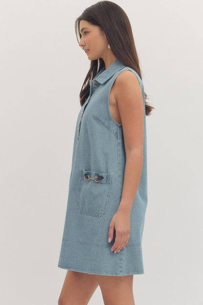 Denim Buckle Dress