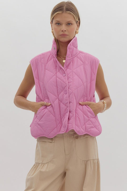 Quilted Snap Button Vest