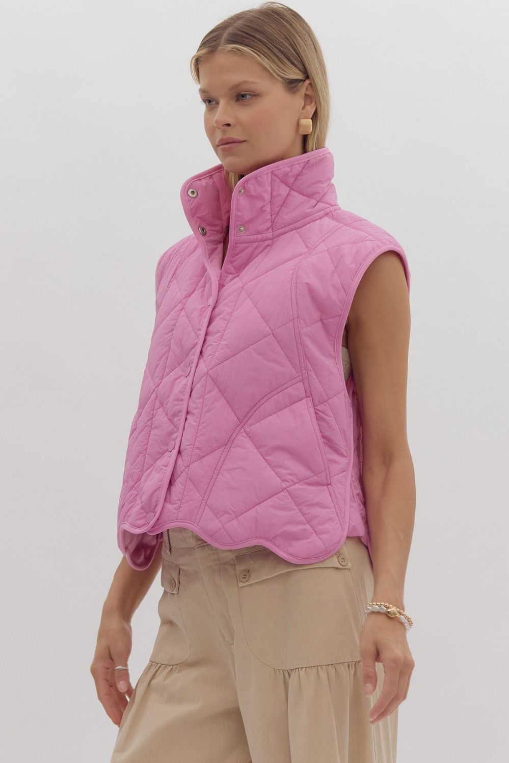 Quilted Snap Button Vest