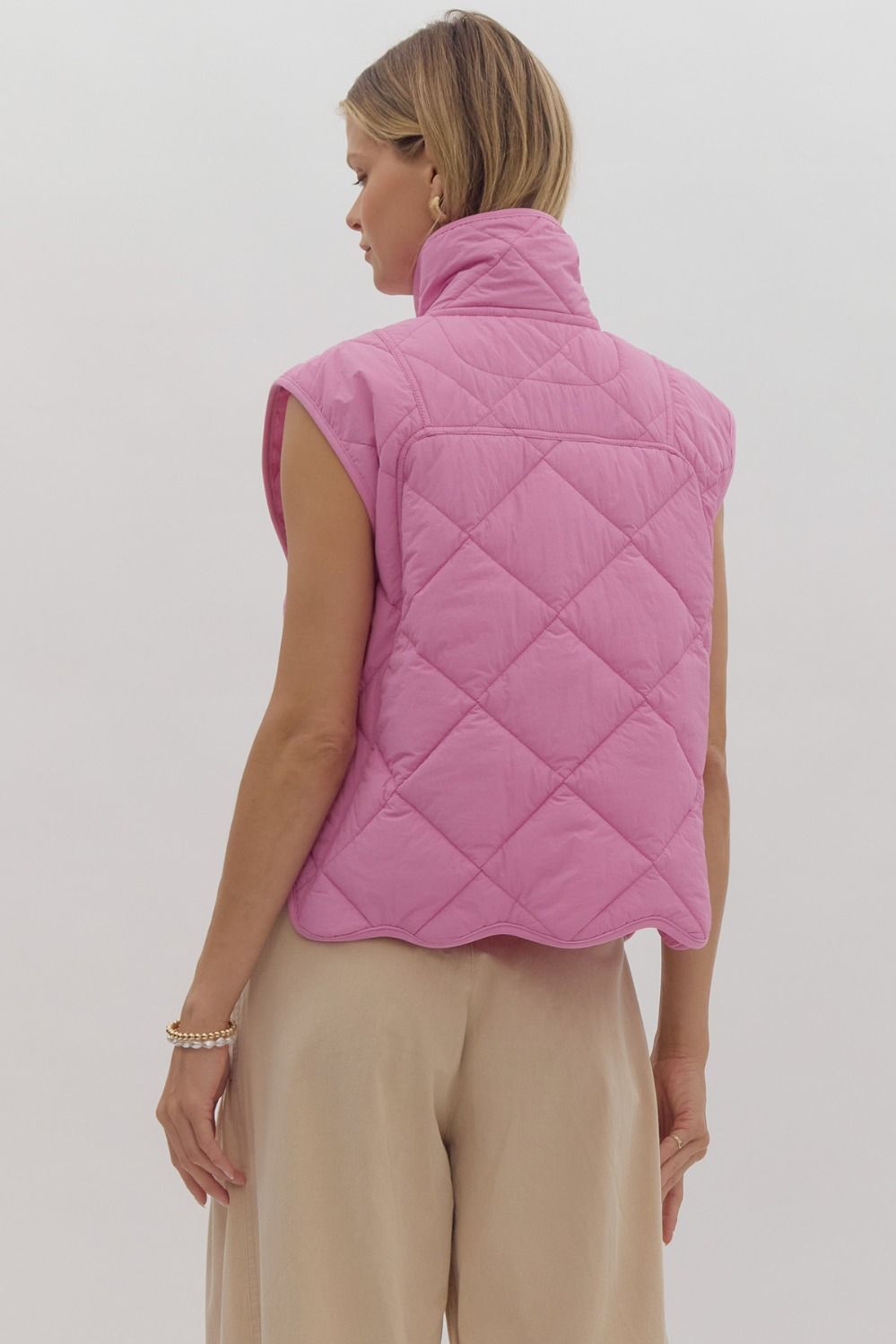 Quilted Snap Button Vest