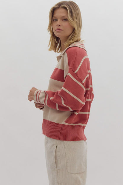 Stripe V-Neck Sweater