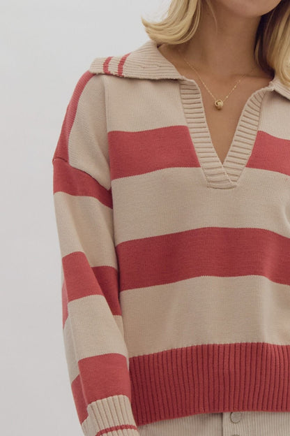 Stripe V-Neck Sweater