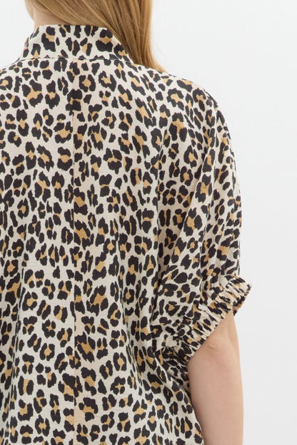 Leopard Print High Neck Top