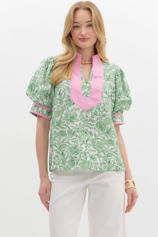 Floral Puff Sleeve Blouse