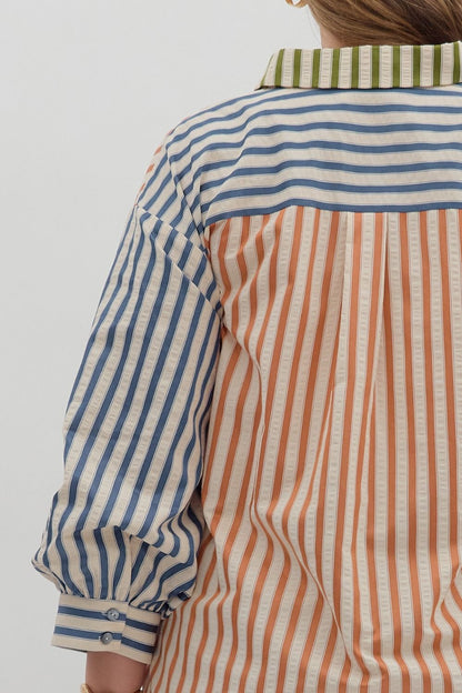 Colorblock Stripe Buttondown