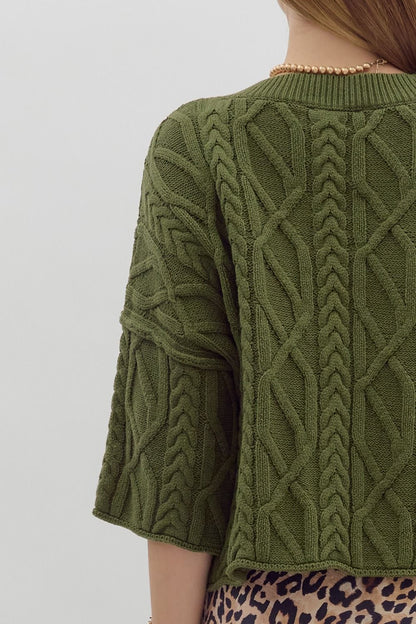 3/4 Sleeve Knit Sweater