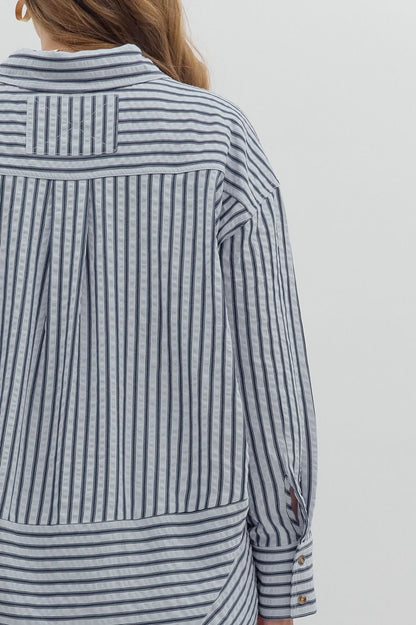 Stripe Textured Button Down